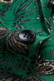 Green Floral Notched Lapel One Button Men's Blazer