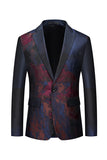 Dark Navy One Button Notched Lapel Men's Prom Blazer