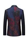Dark Navy One Button Notched Lapel Men's Prom Blazer