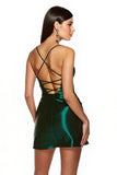 Dark Green Corset Satin Short Homecoming Dress