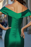 Off The Shoulder Dark Green Cut Out Bodycon Homecoming Dress