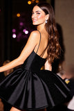 Corset A Line Satin Little Black Dress