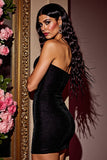 Bodycon Strapless Black Short Cocktail Dress