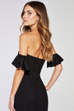 Black Bodycon Strapless Short Homecoming Dress with Sleeves