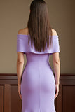 Lilac Mermaid Off The Shoulder Mother Of The Bride Dress With 3D Flowers
