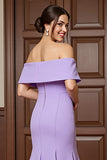 Lilac Mermaid Off The Shoulder Mother Of The Bride Dress With Appliques