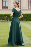 Off The Shoulder Pine A Line Mother Of The Bride Dress With Pockets