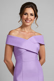 Lilac Mermaid Off The Shoulder Mother Of The Bride Dress With Slit