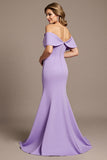 Lilac Mermaid Off The Shoulder Mother Of The Bride Dress