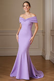 Mermaid Lilac Off The Shoulder Long Mother Of The Bride Dress