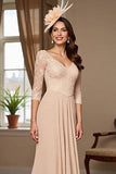 Apricot Mermaid Long Mother Of The Bride Dress With Appliques