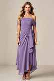 Off The Shoulder Tahiti A Line Ruched Mother Of Bride Dress