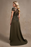 Olive A Line Lace Appliqued High-Low Mother Of Bride Dress