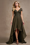 Olive A Line Lace Appliqued High-Low Mother Of Bride Dress