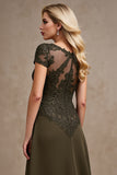 Olive A Line Lace Appliqued High-Low Mother Of Bride Dress
