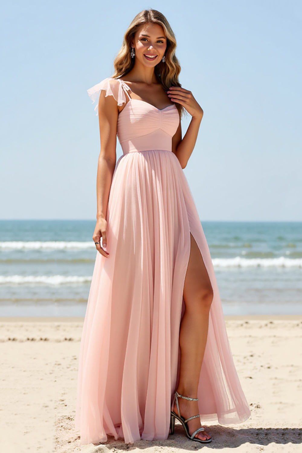 blush pink tulle bridesmaid dress Dusty Pink Tulle Infinity Dress, Convertible Bridesmaid Gown, Handmade