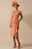 Sunset Bodycon Midi Ruched Mother Of The Bride Dress