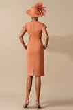 Sunset Bodycon Midi Ruched Mother Of The Bride Dress