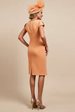 Sunset Bodycon Knee-Length Ruched Mother Of The Bride Dress