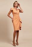 Sunset Bodycon Knee-Length Ruched Mother Of The Bride Dress