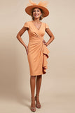 Sunset Bodycon Knee-Length Ruched Mother Of The Bride Dress