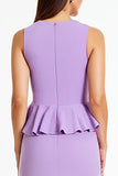 Lilac Sheath Long Formal Dress with Ruffles