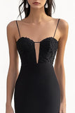 Sheath Simple Lace Black Tie Dress