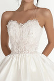 Strapless Lace A Line Little White Dress