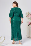 Sparkly Plus Size Dark Blue Sheath Mother Of Bride Dress