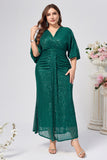 Sparkly Plus Size Dark Blue Sheath Mother Of Bride Dress