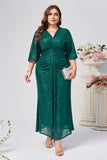 Sparkly Plus Size Dark Blue Sheath Mother Of Bride Dress