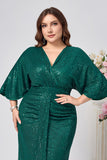 Sparkly Plus Size Dark Blue Sheath Mother Of Bride Dress