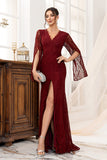 Mermaid Burgundy Lace Mother Of Bride Dress With Slit