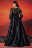 Sparkly A Line Black Plus Size Mother Of The Bride Dress