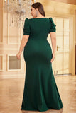 Mermaid Dark Green Plus Size Mother Of The Bride Dress With Appliques