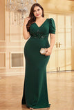 Mermaid Dark Green Plus Size Mother Of The Bride Dress With Appliques