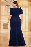 Mermaid Dark Green Plus Size Mother Of The Bride Dress With Appliques