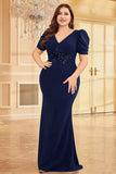 Mermaid Dark Green Plus Size Mother Of The Bride Dress With Appliques