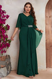 Black Simple Sheath Chiffon Mother Of The Bride Dress