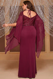 Black Sheath Sequins Flutter Sleeves Mother Of Bride Dress