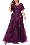 Sparkly Black A Line Plus Size Mother Of The Bride Dress
