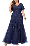 Sparkly Black A Line Plus Size Mother Of The Bride Dress