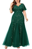 Sparkly Black A Line Plus Size Mother Of The Bride Dress
