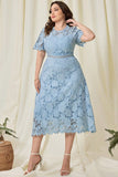 Sky Blue A Line Simple Lace Mother Of Bride Dress