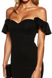 Black Bodycon Off the Shoulder Cocktail Dress