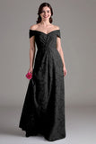 Eucalyptus A Line Off The Shoulder Ruched Maxi Dress