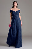 Eucalyptus A Line Off The Shoulder Ruched Maxi Dress