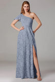 Sage A Line One Shoulder Maxi Dress With Slit