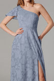Sage A Line One Shoulder Maxi Dress With Slit