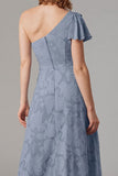 Sage A Line One Shoulder Maxi Dress With Slit